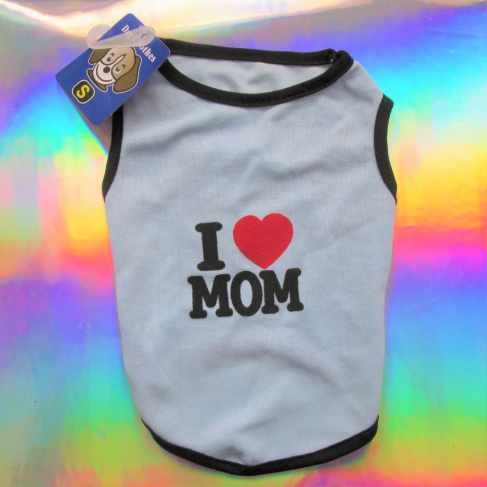 new NWT blue i love mom dog clothes shirt costume